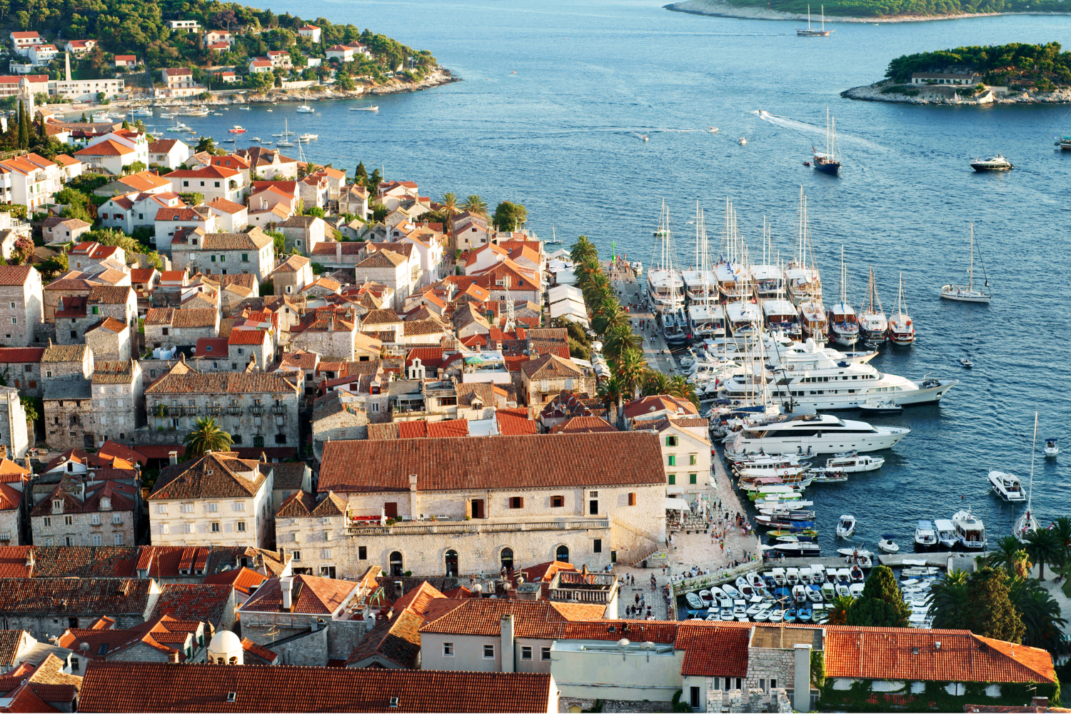 Aerial view over Hvar Town