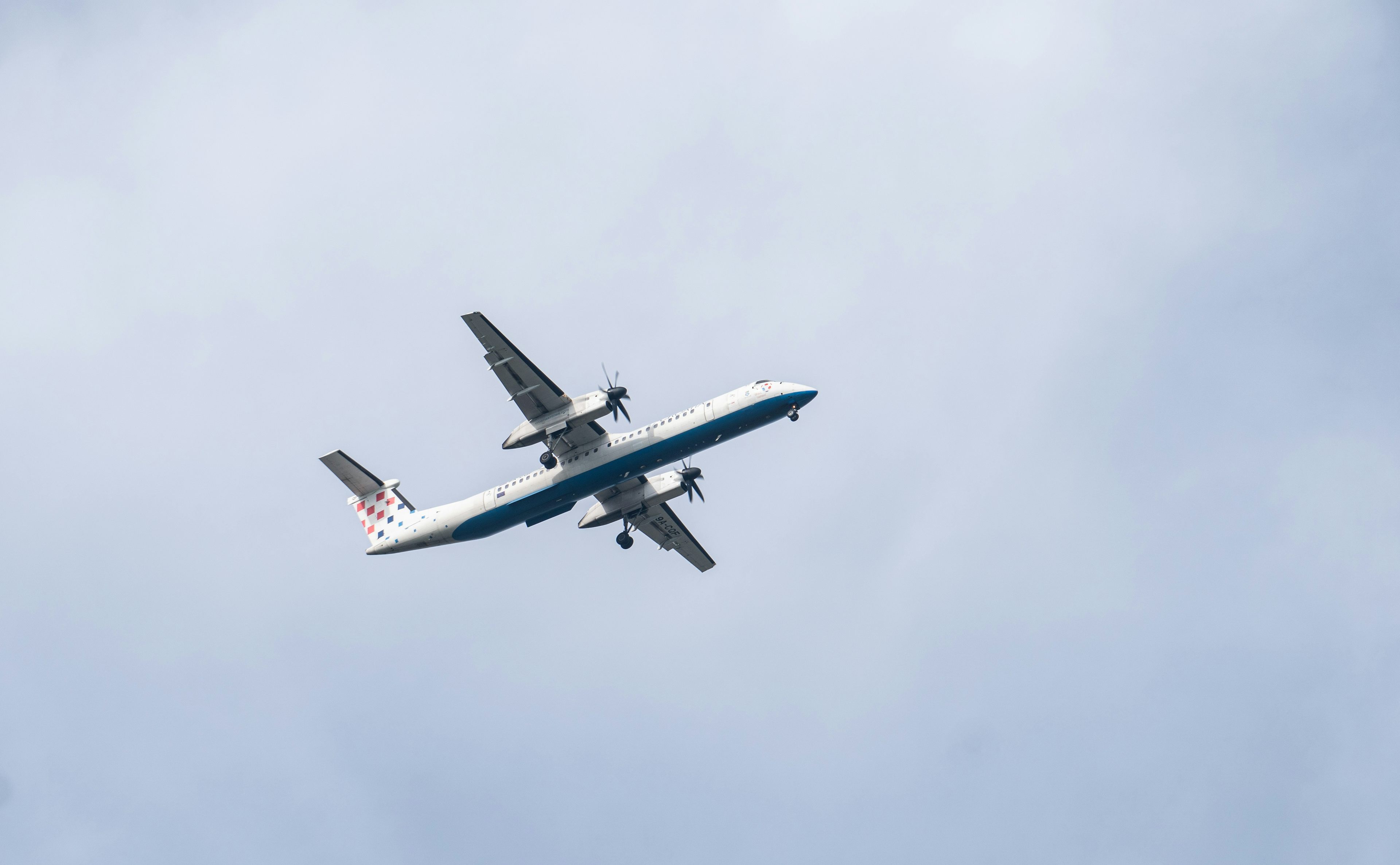 A Croatia Airlines plane in the sky